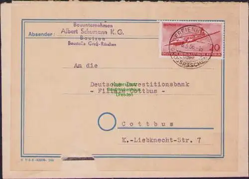 B15752 DDR Aufbau 1956 Baustelle Groß Räschen Freienhufen an Investitionsbank