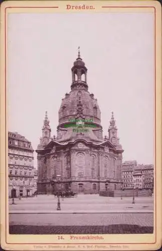 B15793 Foto auf Hartpappe 1885 Dresden Frauenkirche Neumarkt