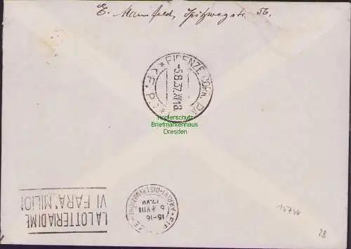 B15746 Luftpost Dresden 42 1937 nach Florenz Italien Nachporto
