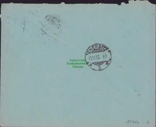 B15784 R-Brief Einschreiben Karlsruhe Baden 1933 nach Chemnitz Gebr. Unger A.-G.