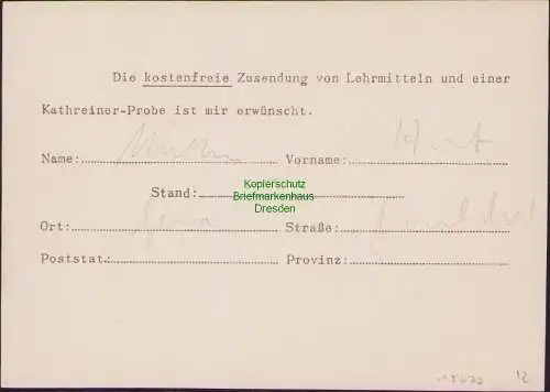 B15677 DR Deutsches Reich um 1930 Ebert Perfin Firmenlochung Kathreiner Berlin
