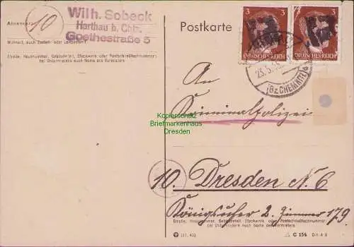B15735 Brief an Kriminalpolizei Dresden 23.5.1945 Sächsische Schwärzung Harthau