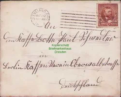 B15765 Brief USA 1894 Cleveland Ohio über New York nach Berlin Hannover
