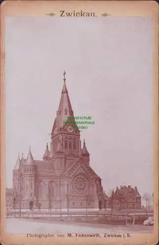 B15788 Foto auf Hartpappe um 1895 St.-Moritz-Kirche Zwickau
