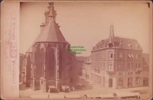 B15790 Foto auf Hartpappe um 1895 Weißenfels St. Marienkirche Buchhandlung