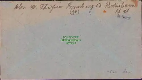 B15611 Brief Deutsches Reich Hamburg 20.3.1945 Weiterleitung kriegsbedingt verhi
