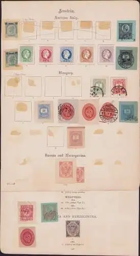 B15419 53 Ganzsachen Ausschnitte Österreich und Italy Soldi Währung um 1890