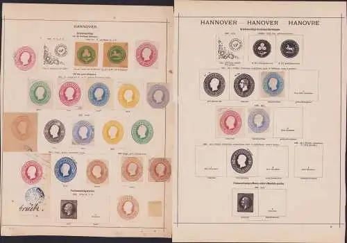 B15447 22 Ganzsachen Ausschnitte Altdeutschland Hannover 1858 1857 1859 1863