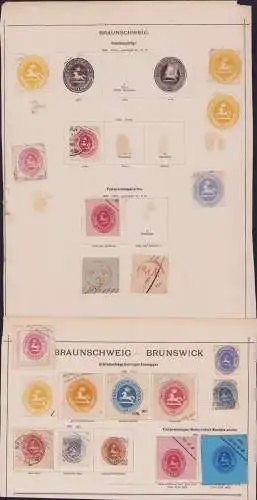 B15445 21 Ganzsachen Ausschnitte Altdeutschland Braunschweig 1855 - 1865