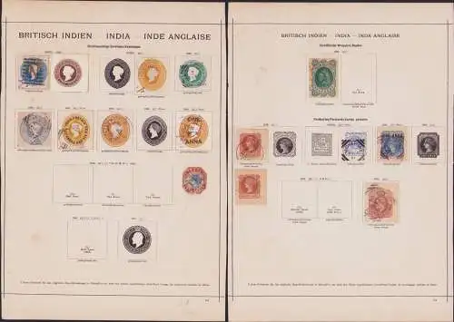 B15464 Ganzsachen Ausschnitte Britisch Indien India ab 1857 + Mi. 7 achteckig