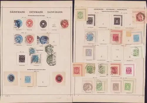 B15458 Ganzsachen Ausschnitte Dänemark ab 1865