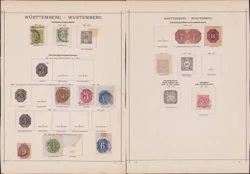 B15455 55 Ganzsachen Ausschnitte Altdeutschland Württemberg 1863 1875 - 1900