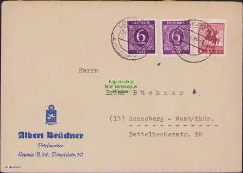 B15554 Brief Lokalausgabe Plauen Vogtl. 1946