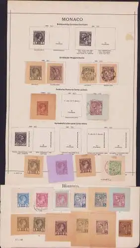 B15467 Ganzsachen Ausschnitte Monaco 1886 - 1901