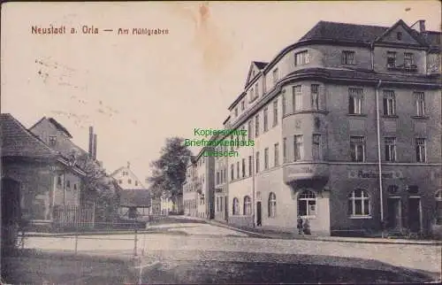 158533 AK Neustadt a. Orla um 1920 Am Mühlgraben Restaurant Albin Ille