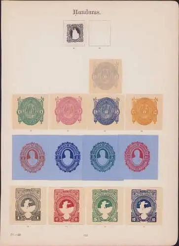B15428 41 Ganzsachen Ausschnitte Honduras  um 1890 1891 1894