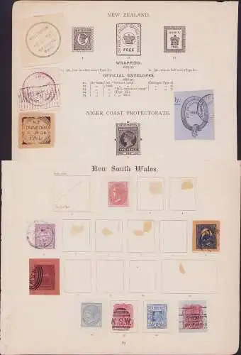 B15420 44 Ganzsachen Ausschnitte Australien New South Wales Neusüdwales um 1890