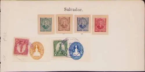 B15435 125 Ganzsachen Ausschnitte Republica de El Salvador um 1890