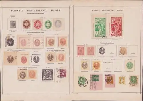 B15481 54 Ganzsachen Ausschnitte Switzerland Schweiz 1867 - 1900