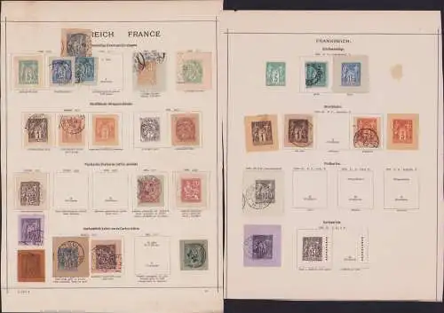 B15460 Ganzsachen Ausschnitte Frankreich France ab 1882
