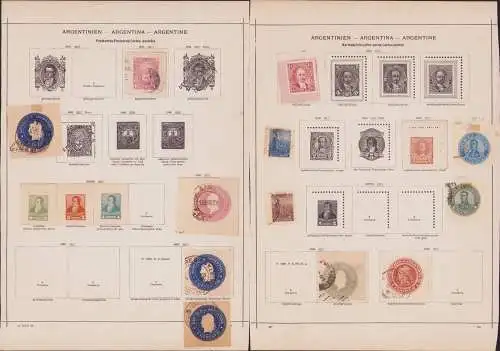 B15480 39 Ganzsachen Ausschnitte Argentimnien Argentina 1878 - 1899
