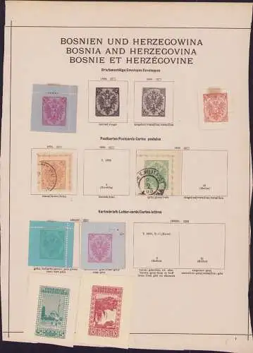 B15457 Ganzsachen Ausschnitte Bosnien und Herzegowina um 1890