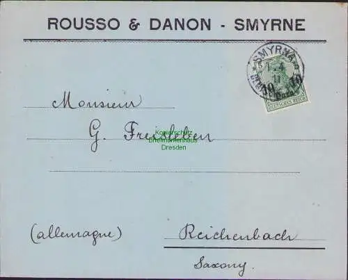 B15508 Brief Deutsche Post in der Türkei Rousso  Danon Smyrne 1911 Smyrna