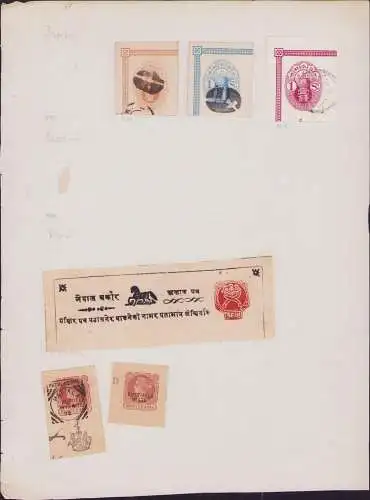 B15485 18 Ganzsachen Ausschnitte Asien Japan 1874- 1899 Nepal Puttialla State
