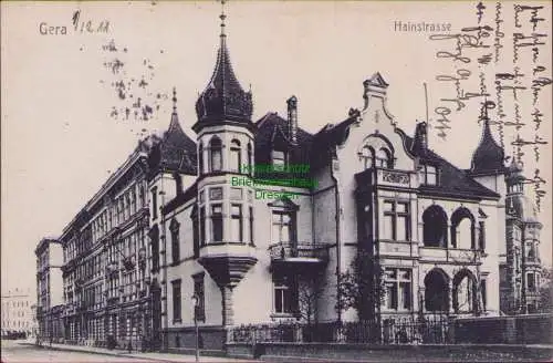 158450 AK Gera 1911 großes und markanntes Wohnhaus Hainstrasse