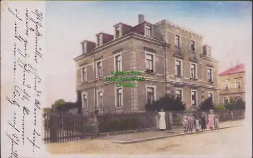 158467 AK Fotokarte Dresden Omsewitz 1908 nachcoloriert Wohnhaus m Kindern davor