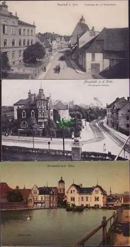 158468 AK Neustadt Orla 1909 Pößnecker Straße mit Bürgerschule Arnshaugker Str.