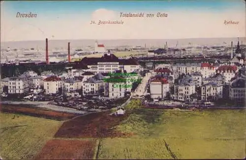 158272 AK Dresden 1915 Totalansicht von Cotta 34. Bezirksschule Rathaus Panorama