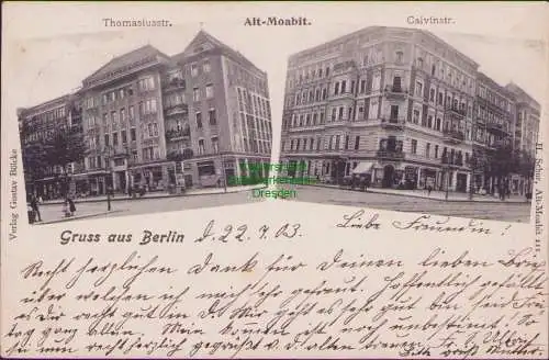 158346 AK Berlin 1903 Alt Moabit Thomasiusstr. Calvinstr. 1908