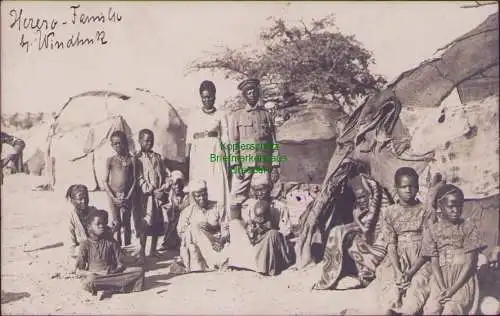 158304 AK DSW Afrika Fotokarte Herero Familie 1909 gestempelt Windhuk b
