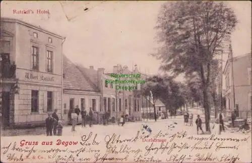 158333 AK Dygowo Degow bei Kolberg Dorfstraße Geschäft Albert Ratzlaff