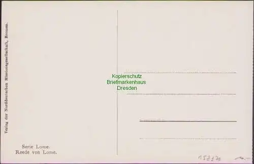 158370 AK Lome Togo um 1910 Reede Panorama Verlag Missionsgesellschaft Bremen