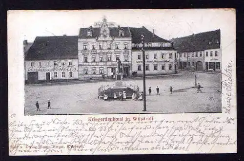 98730 AK Wilsdruff Kriegerdenkmal Hotel Weisser Adler 1902