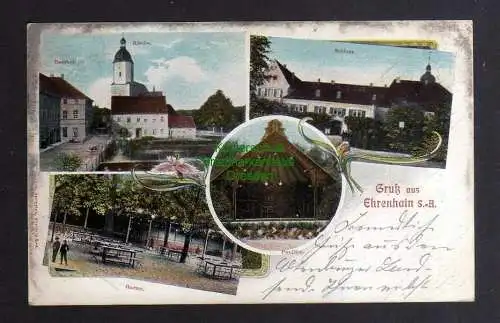 132576 AK Ehrenhain S.-A. Gasthof Kirche Schloss Garten Narsdorf 1910