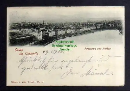 132611 AK Chemnitz 1900 Panorama von Norden