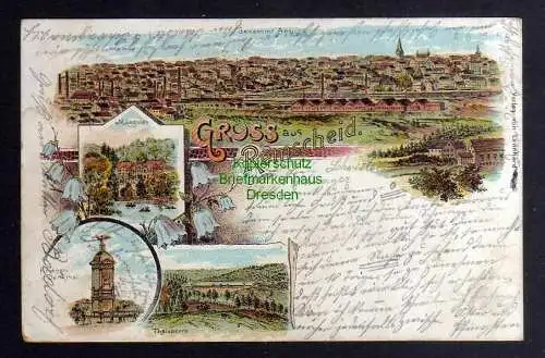 131441 AK Remscheid  Litho Müngsten Talsperre Panorama 1899