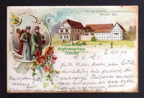 131515 AK Erfurt Vorläufer 1894 Thüringer Gewerbe u. Industrie Ausstellung SST