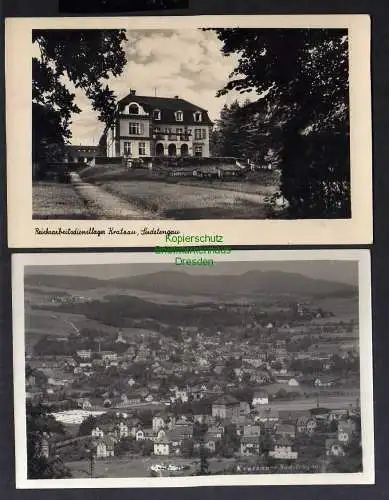 130887 2 AK Kratzau Sudetengau RAD Lager Villa