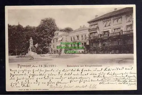 129299 AK Pyrmont Kaiserplatz mit Kriegerdenkmal 1902