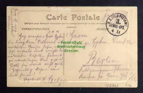 129463 AK Crepy Aisne Rue Malezieux Briquet Feldpost 1914