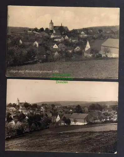 128756 2 AK Reinhardtsgrimma Glashütte Panorama 1920 Fotokarte 1932