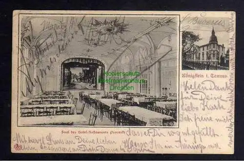 124562 AK Königstein im Taunus 1905 Saal des Hotel Restaurants Procasky
