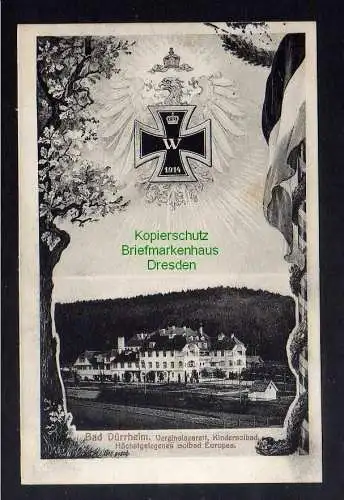 124508 AK Bad Dürrheim 1915 Vereinslazarett Kindersolbad Eisernes Kreuz Feldpost