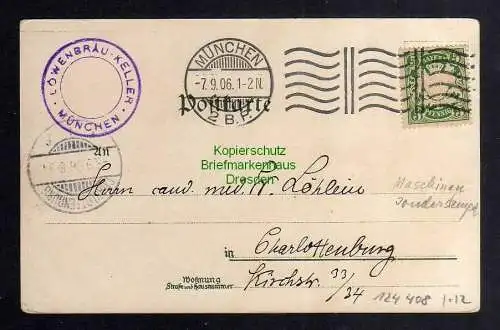 124408 AK München 1906 Litho Löwenbräu Keller Ein Geheimnis Karrikatur