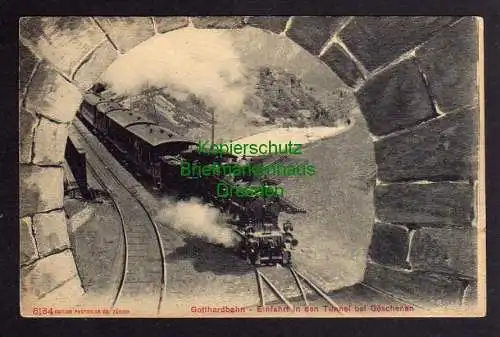 121389 AK Gotthardbahn Einfahrt in den Tunnel bei Göschenen um 1915