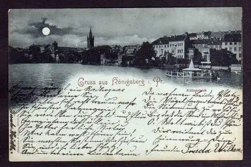 112756 AK Königsberg i. Pr. Schlossteich Mondscheinkarte 1903